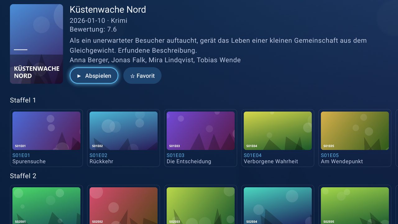 Serie mit Staffeln und Episoden